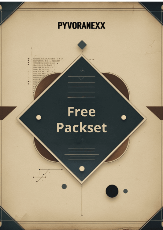 Course cover graphic for Pyvoranexx 'Free Packset' with geometric design elements.